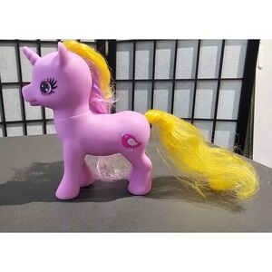 MY LITTLE PONY VINTAGE UNICORN FIGURE – PURPLE WITH YELLOW & LAVENDER MANE